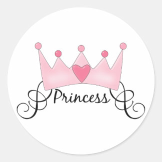 Princess With Crown - Customisable Classic Round Sticker