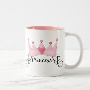 Princess With Crown - Customisable Two-Tone Coffee Mug