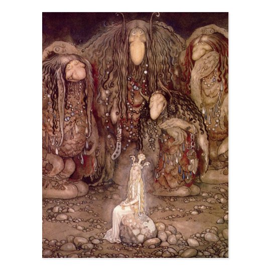 Princess with Trolls Postcard