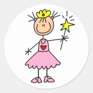 Princess With Wand Classic Round Sticker