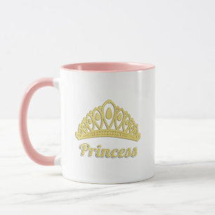 Princess Word Art Golden Crown Gorgeous Mug