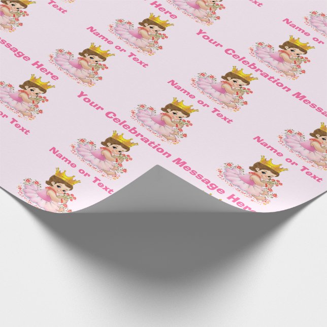 Princess Wrapping Paper, Your Occasion and Name Wrapping Paper (Corner)
