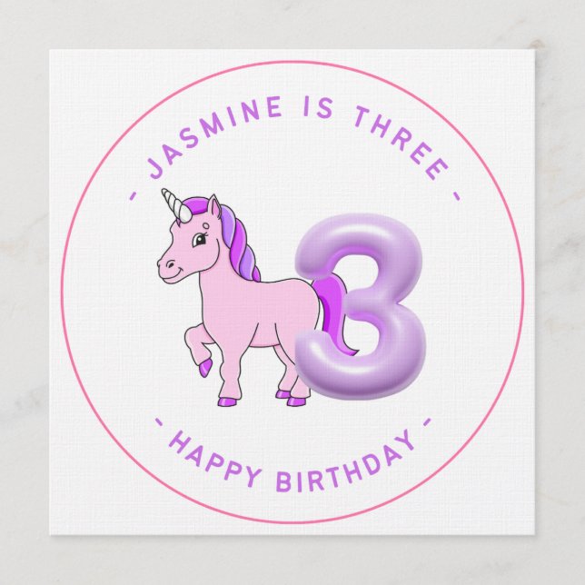  princesses 3st birthday invitation (Front)