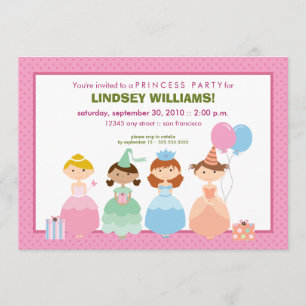 Princesses All in a Row Princess Party Invitation