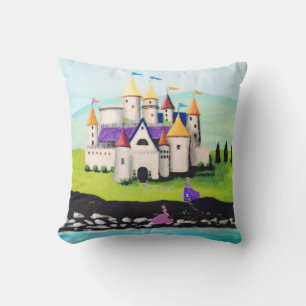 Princesses and Castle Throw Pillow