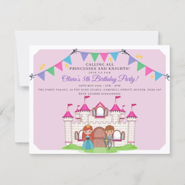 Princesses and Knights Birthday Party Invitations (Creator Uploaded)