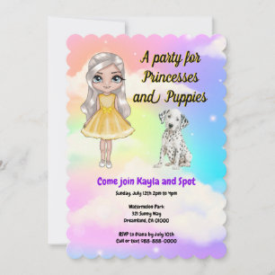 Princesses and Puppies Party Invitation