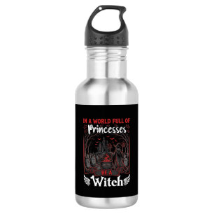 Princesses Be Witch Halloween Castle Cauldron Grav 532 Ml Water Bottle