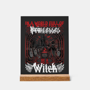 Princesses Be Witch Halloween Castle Cauldron Grav Acrylic Sign