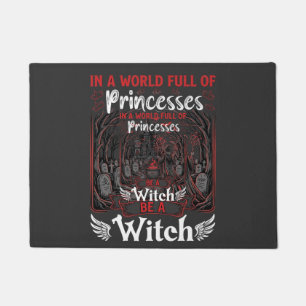 Princesses Be Witch Halloween Castle Cauldron Grav Doormat