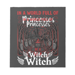 Princesses Be Witch Halloween Castle Cauldron Grav Notepad