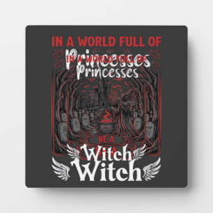 Princesses Be Witch Halloween Castle Cauldron Grav Plaque