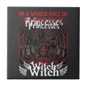 Princesses Be Witch Halloween Castle Cauldron Grav Tile