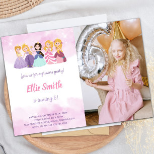 Princesses Birthday Invitations with photo