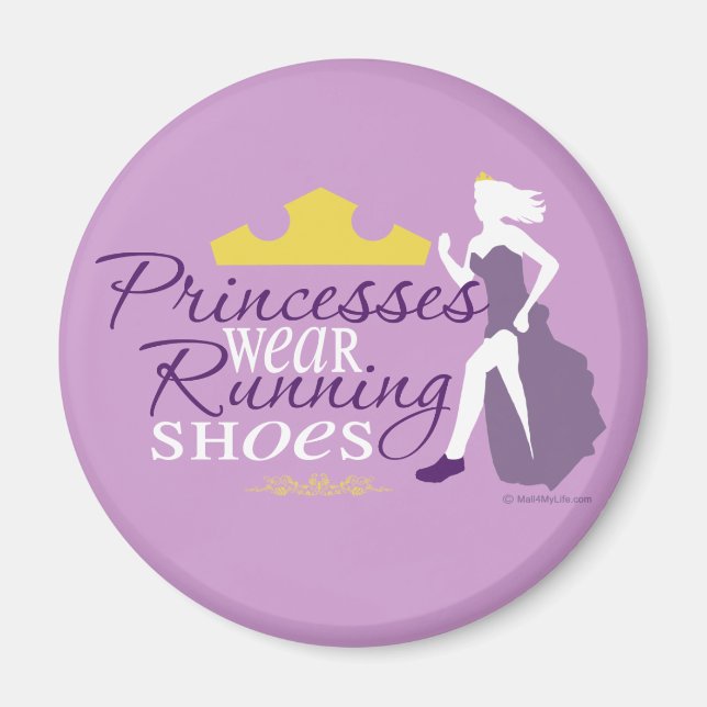 Princesses Wear Running Shoes Magnet (Front)