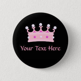 PrincessPartyCrown 6 Cm Round Badge