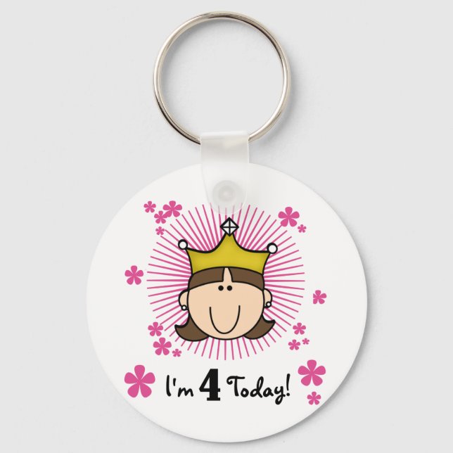 Princesss 4th Birthday Tshirts and Gifts Key Ring (Front)