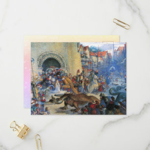 Princess's Birthday Dragon Invitation Postcard