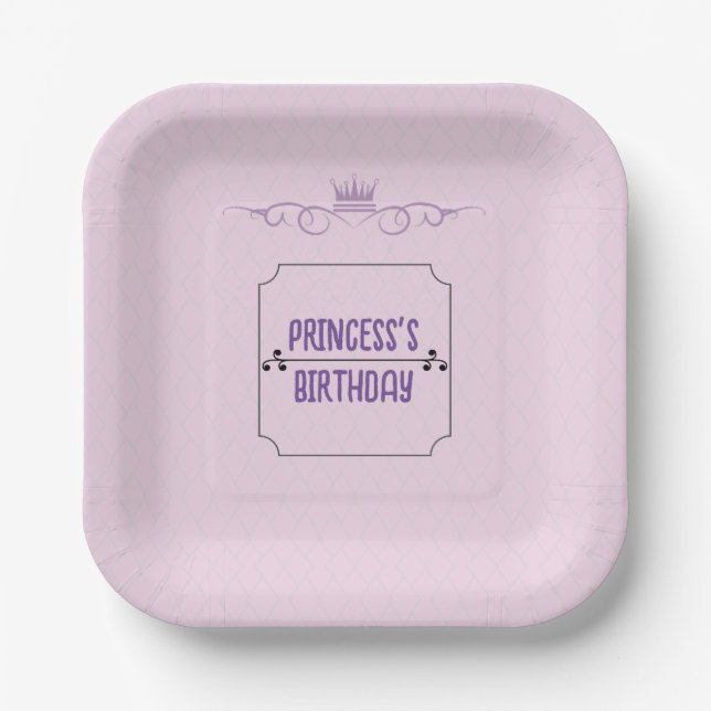 Princess's Birthday Paper Plate (Front)