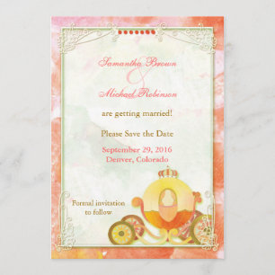 Princess's Carriage: Save the Date Invitations
