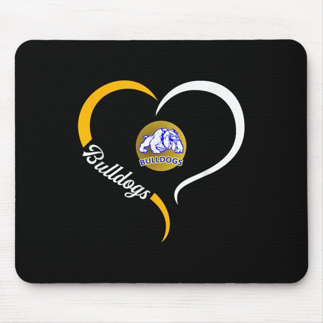 Princeton Bulldogs Logo Half Heart Slogan Hs  Mouse Mat (Front)