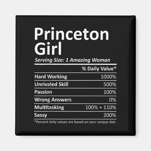 Princeton Girl Nj New Jersey Funny City Home Roots Magnet (Front)