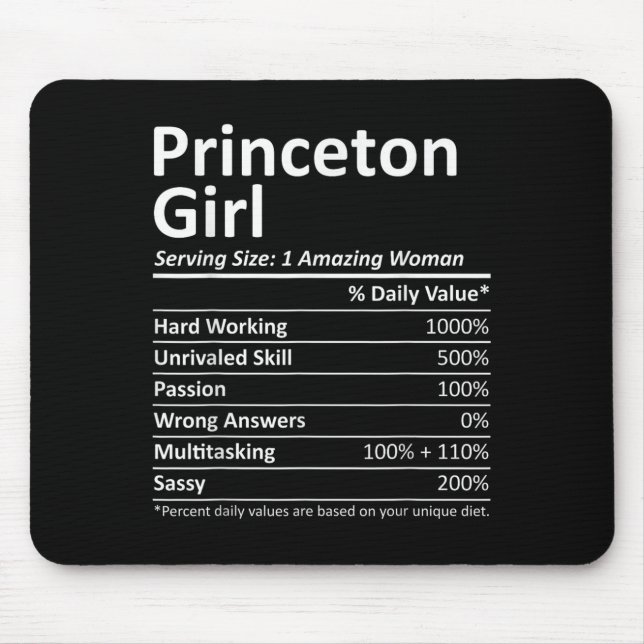 Princeton Girl Nj New Jersey Funny City Home Roots Mouse Mat (Front)