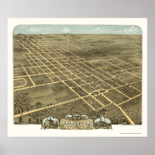 Princeton, IL Panoramic Map - 1870 Poster