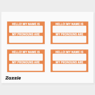 Princeton Orange Name & Pronoun Labels