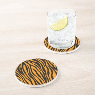 Princeton Orange Zebra Print Coaster