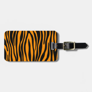 Princeton Orange Zebra Print Luggage Tag
