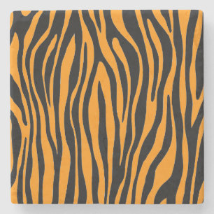 Princeton Orange Zebra Print Stone Coaster