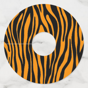 Princeton Orange Zebra Print Wine Glass Tag