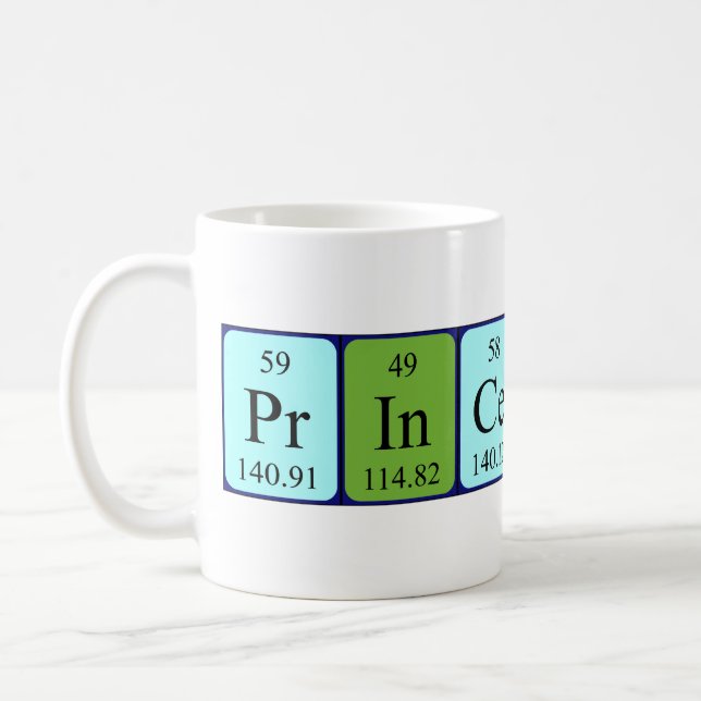 Princeton periodic table name mug (Left)