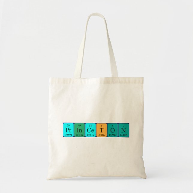 Princeton periodic table name tote bag (Front)