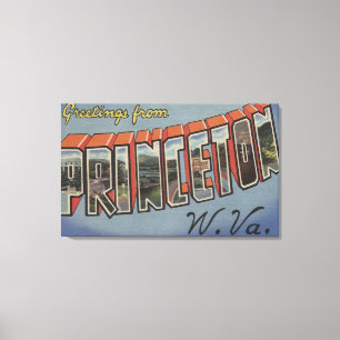 Princeton, West Virginia - Large Letter Scenes Canvas Print