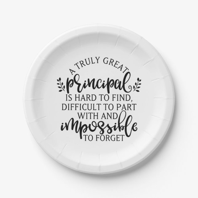 Principal Appreciation Day Ideas Paper Plate (Front)