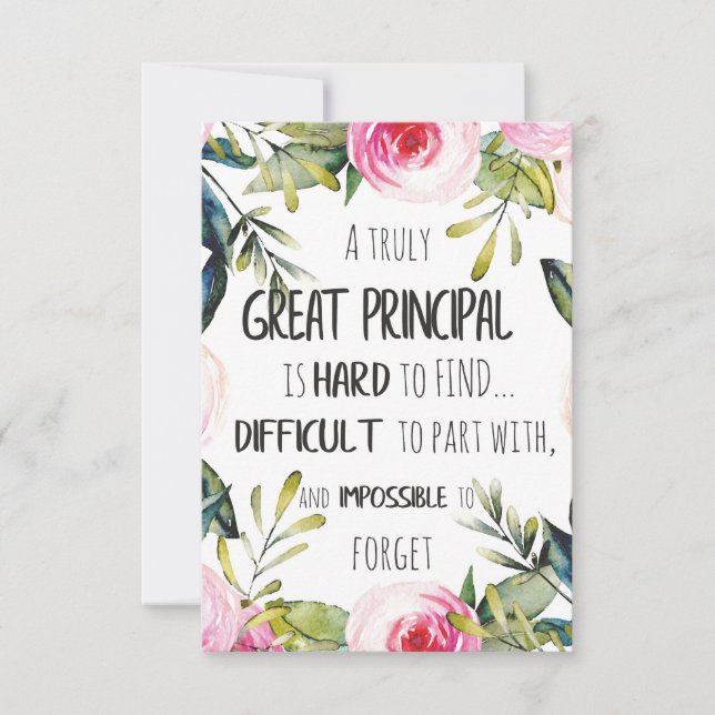 Principal Appreciation Gift Principal Office decor Thank You Card (Front)
