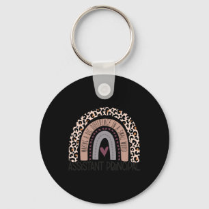 Principal Appreciation Leopard Print Rainbow Key Ring