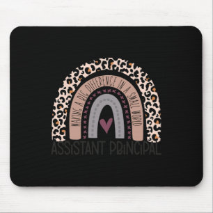 Principal Appreciation Leopard Print Rainbow Mouse Mat