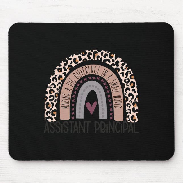 Principal Appreciation Leopard Print Rainbow  Mouse Mat (Front)