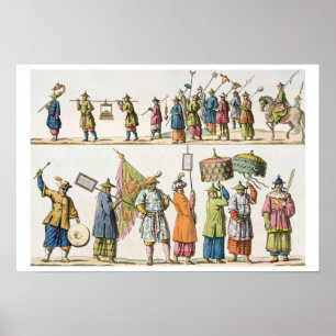 Principal attendants of the Chinese Emperor's proc Poster