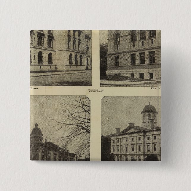 Principal bldgs, Portland, Oregon 15 Cm Square Badge (Front)