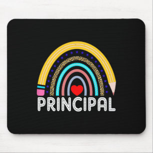 Principal Boho Rainbow Leopard Back To School Prin Mouse Mat
