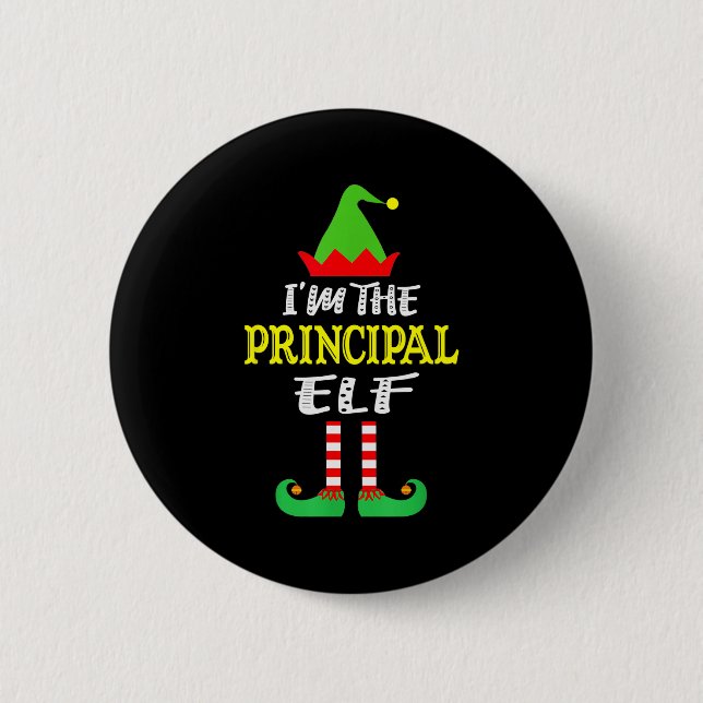Principal Elf Matching Family Group Christmas  6 Cm Round Badge (Front)