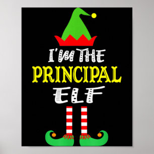 Principal Elf Matching Family Group Christmas Poster