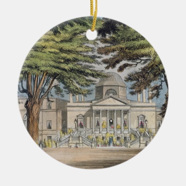 Principal front of Chiswick House, from R. Ackerma Ceramic Tree Decoration (Front)