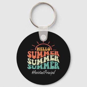 Principal Groovy Last Day Of School Hello Summer Key Ring