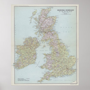 Principal Highroads of the British Isles Poster