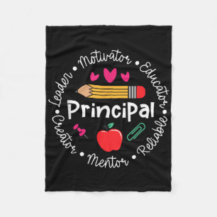 Principal Leader Motivator Funny Back To School Fi Fleece Blanket